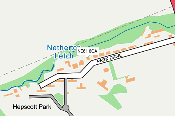 NE61 6QA map - OS OpenMap – Local (Ordnance Survey)