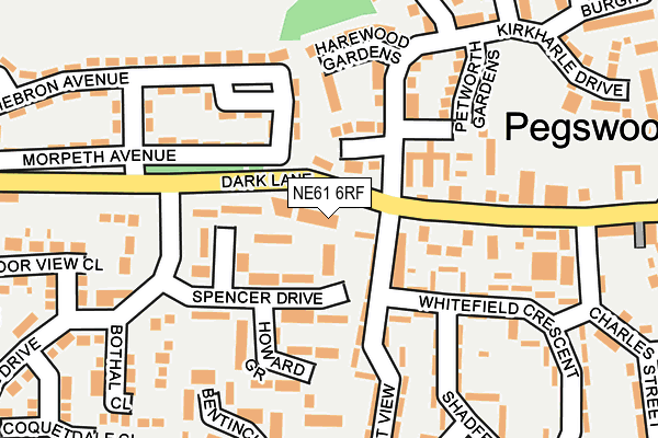NE61 6RF map - OS OpenMap – Local (Ordnance Survey)