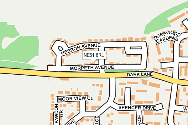 NE61 6RL map - OS OpenMap – Local (Ordnance Survey)