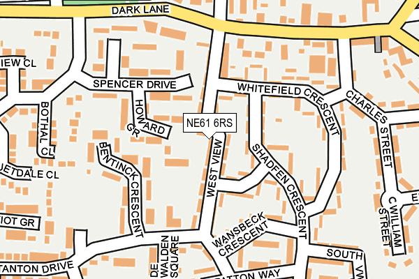 NE61 6RS map - OS OpenMap – Local (Ordnance Survey)