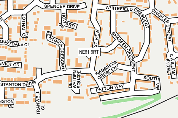 NE61 6RT map - OS OpenMap – Local (Ordnance Survey)
