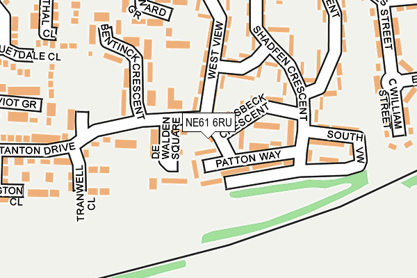 NE61 6RU map - OS OpenMap – Local (Ordnance Survey)