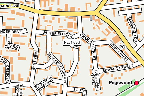 NE61 6SG map - OS OpenMap – Local (Ordnance Survey)