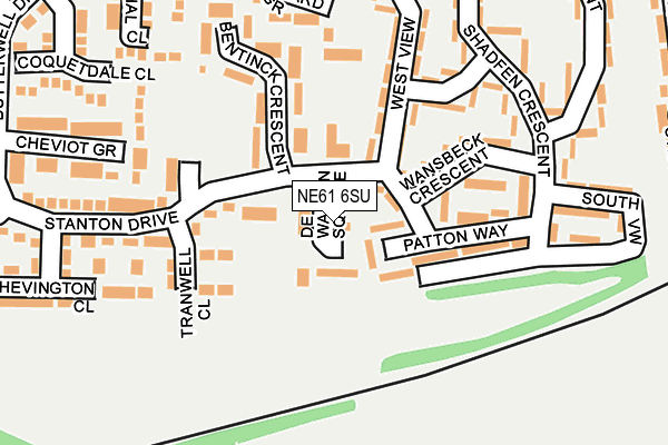 NE61 6SU map - OS OpenMap – Local (Ordnance Survey)