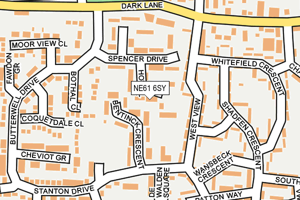NE61 6SY map - OS OpenMap – Local (Ordnance Survey)