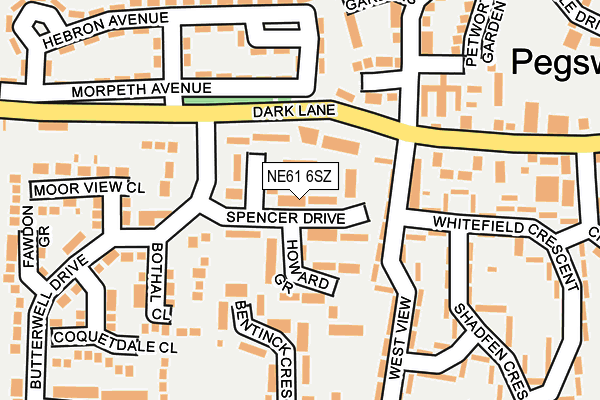 NE61 6SZ map - OS OpenMap – Local (Ordnance Survey)