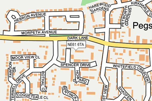 NE61 6TA map - OS OpenMap – Local (Ordnance Survey)