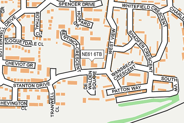 NE61 6TB map - OS OpenMap – Local (Ordnance Survey)