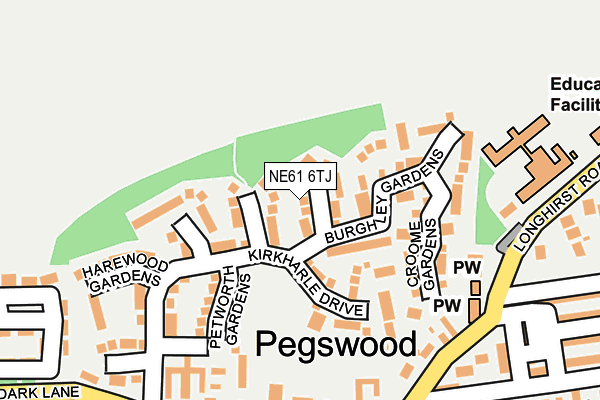 NE61 6TJ map - OS OpenMap – Local (Ordnance Survey)