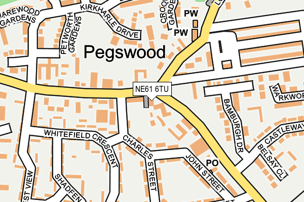 NE61 6TU map - OS OpenMap – Local (Ordnance Survey)