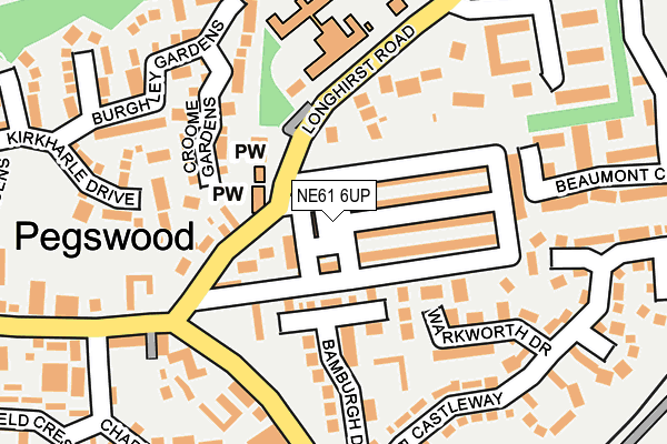 NE61 6UP map - OS OpenMap – Local (Ordnance Survey)