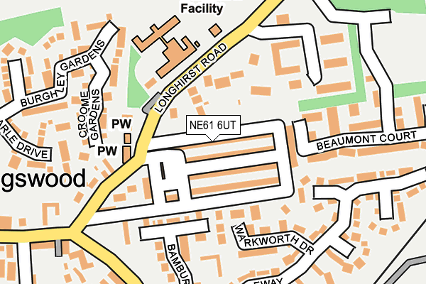 NE61 6UT map - OS OpenMap – Local (Ordnance Survey)