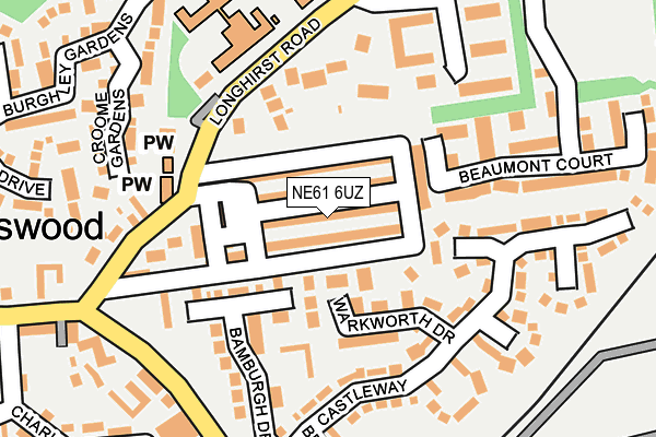NE61 6UZ map - OS OpenMap – Local (Ordnance Survey)