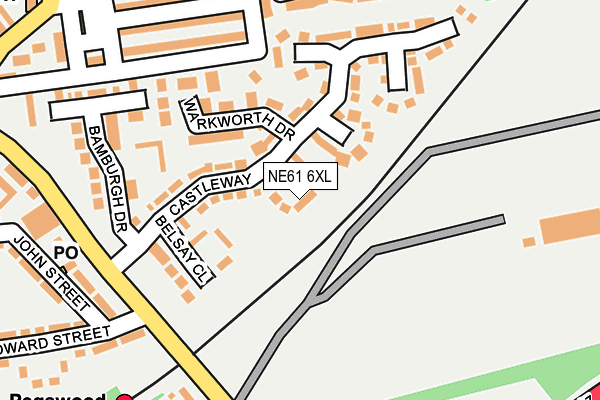 NE61 6XL map - OS OpenMap – Local (Ordnance Survey)