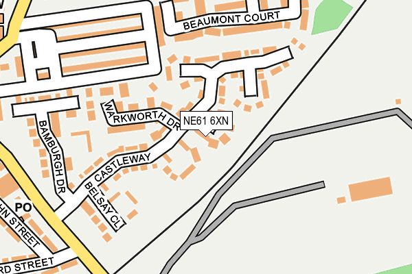 NE61 6XN map - OS OpenMap – Local (Ordnance Survey)