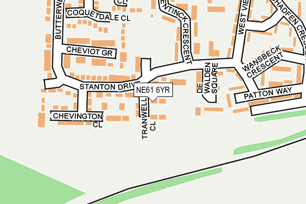 NE61 6YR map - OS OpenMap – Local (Ordnance Survey)
