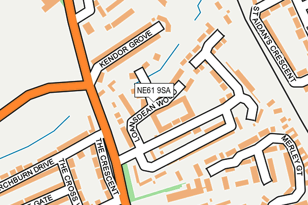 NE61 9SA map - OS OpenMap – Local (Ordnance Survey)