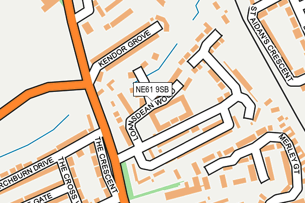 NE61 9SB map - OS OpenMap – Local (Ordnance Survey)