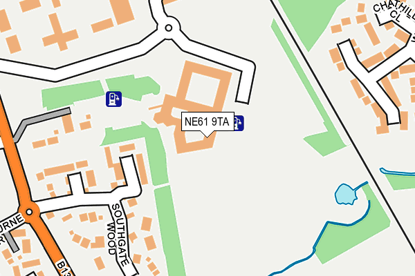 NE61 9TA map - OS OpenMap – Local (Ordnance Survey)