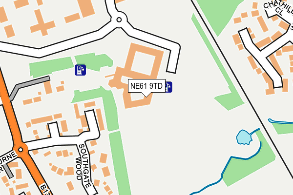 NE61 9TD map - OS OpenMap – Local (Ordnance Survey)