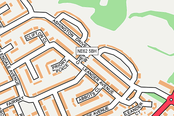 NE62 5BH map - OS OpenMap – Local (Ordnance Survey)