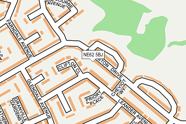 NE62 5BJ map - OS OpenMap – Local (Ordnance Survey)
