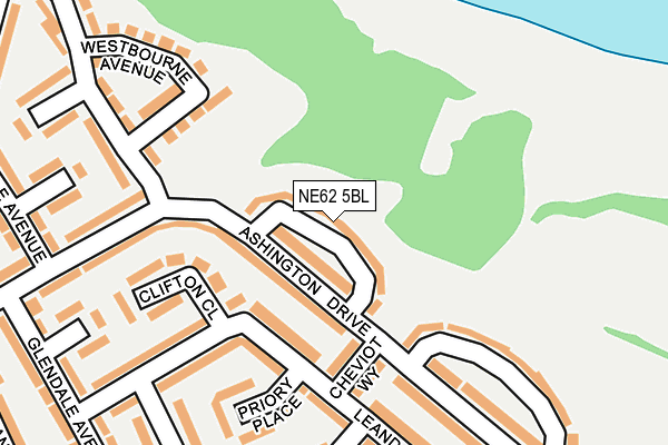 NE62 5BL map - OS OpenMap – Local (Ordnance Survey)