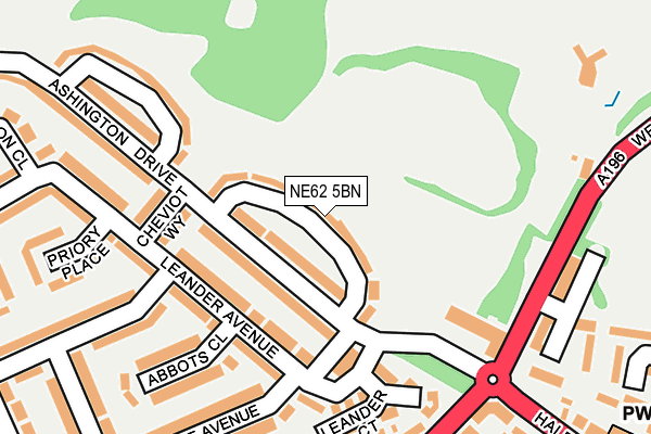 NE62 5BN map - OS OpenMap – Local (Ordnance Survey)
