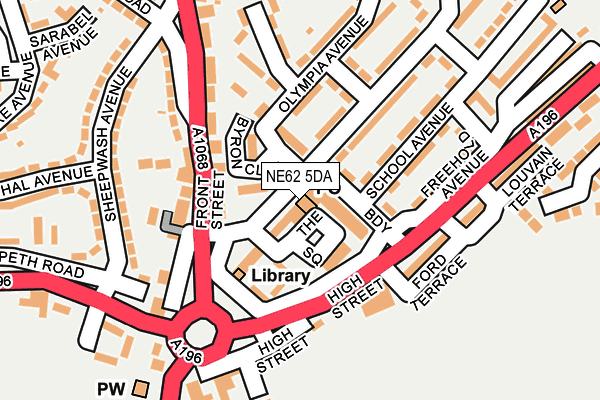 NE62 5DA map - OS OpenMap – Local (Ordnance Survey)