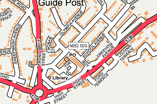NE62 5DG map - OS OpenMap – Local (Ordnance Survey)