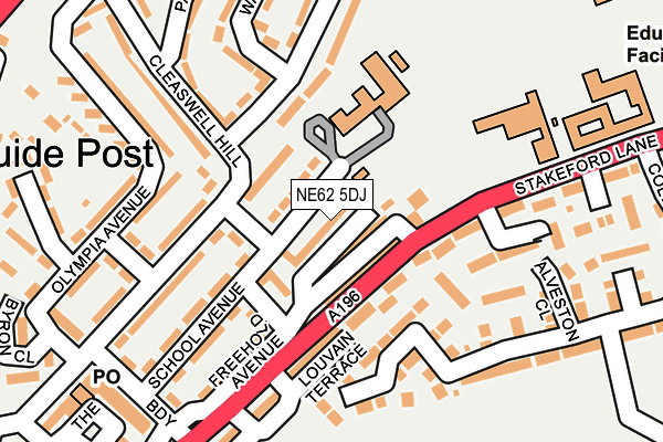 NE62 5DJ map - OS OpenMap – Local (Ordnance Survey)