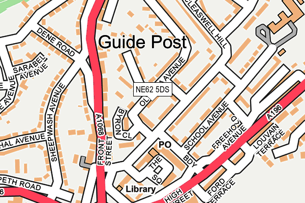 NE62 5DS map - OS OpenMap – Local (Ordnance Survey)