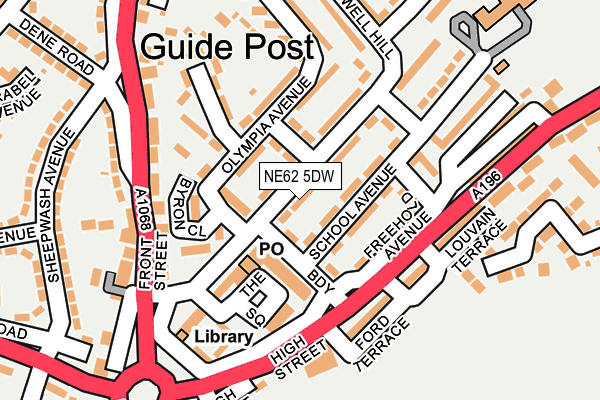 NE62 5DW map - OS OpenMap – Local (Ordnance Survey)