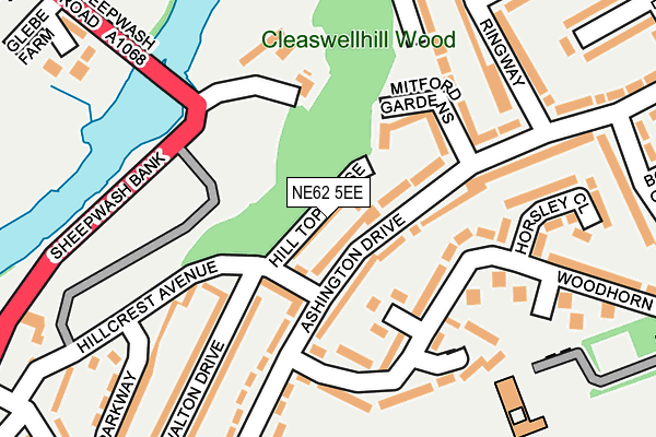 NE62 5EE map - OS OpenMap – Local (Ordnance Survey)