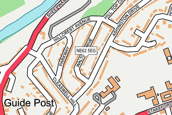 NE62 5EG map - OS OpenMap – Local (Ordnance Survey)