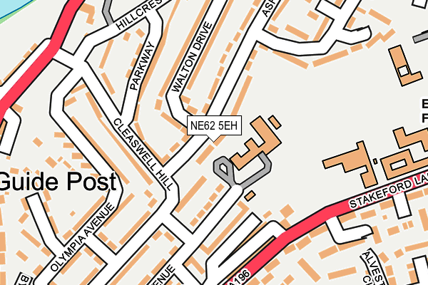 NE62 5EH map - OS OpenMap – Local (Ordnance Survey)