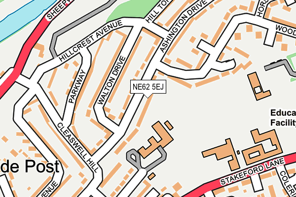 NE62 5EJ map - OS OpenMap – Local (Ordnance Survey)