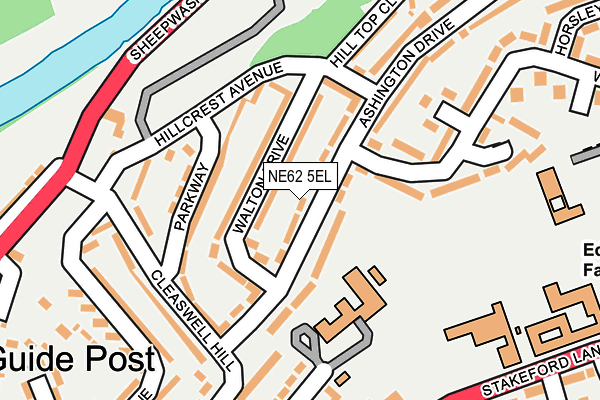 NE62 5EL map - OS OpenMap – Local (Ordnance Survey)