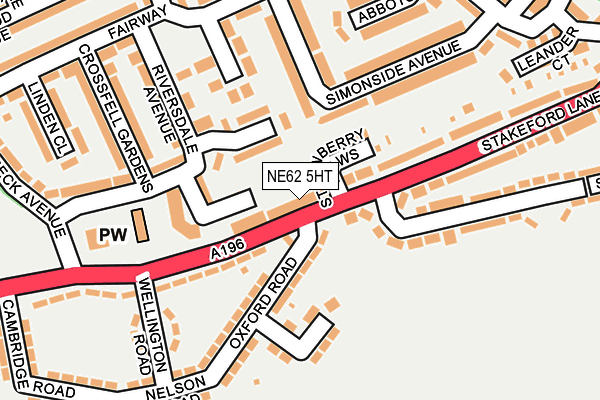 NE62 5HT map - OS OpenMap – Local (Ordnance Survey)