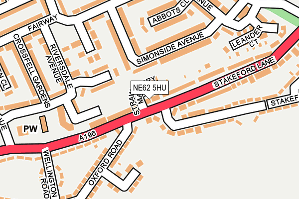 NE62 5HU map - OS OpenMap – Local (Ordnance Survey)