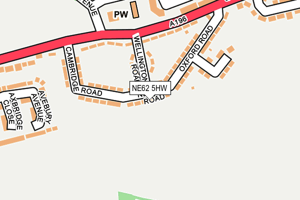 NE62 5HW map - OS OpenMap – Local (Ordnance Survey)