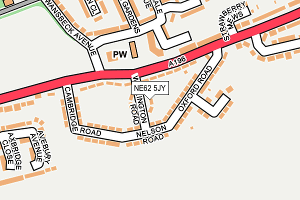 NE62 5JY map - OS OpenMap – Local (Ordnance Survey)