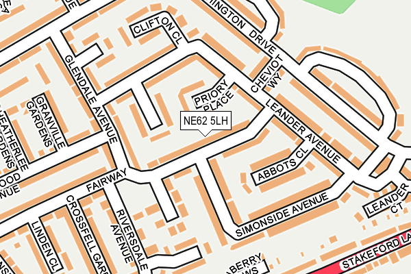 NE62 5LH map - OS OpenMap – Local (Ordnance Survey)