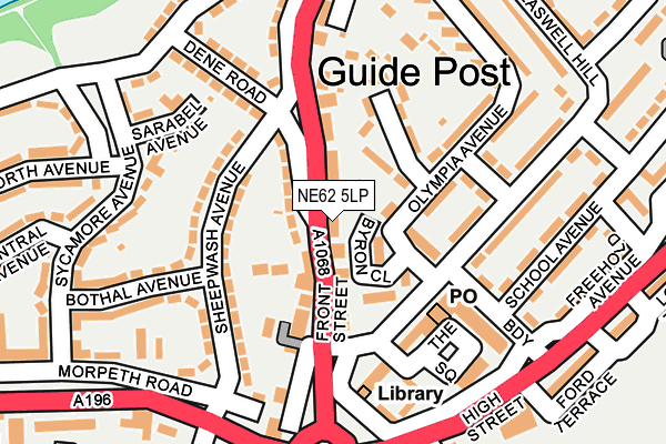 NE62 5LP map - OS OpenMap – Local (Ordnance Survey)