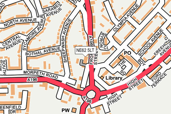 NE62 5LT map - OS OpenMap – Local (Ordnance Survey)
