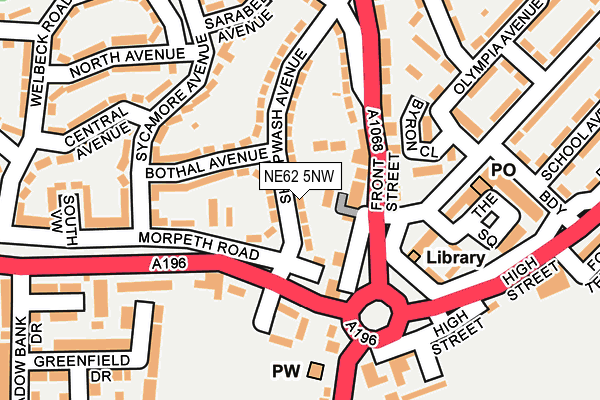 NE62 5NW map - OS OpenMap – Local (Ordnance Survey)