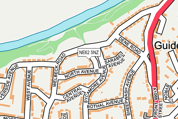 NE62 5NZ map - OS OpenMap – Local (Ordnance Survey)