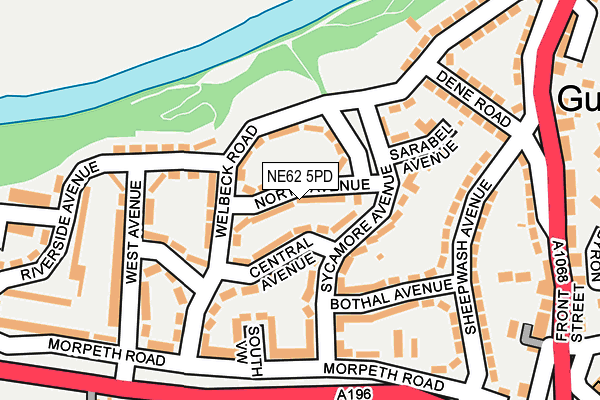NE62 5PD map - OS OpenMap – Local (Ordnance Survey)