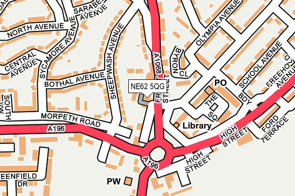 NE62 5QG map - OS OpenMap – Local (Ordnance Survey)