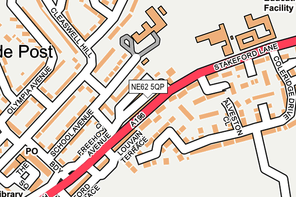 NE62 5QP map - OS OpenMap – Local (Ordnance Survey)
